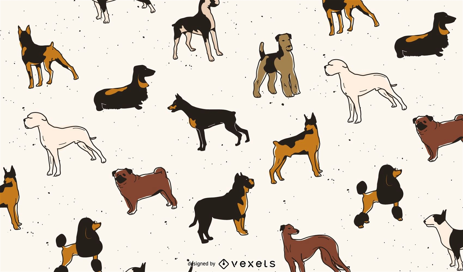 Dog breeds pattern design