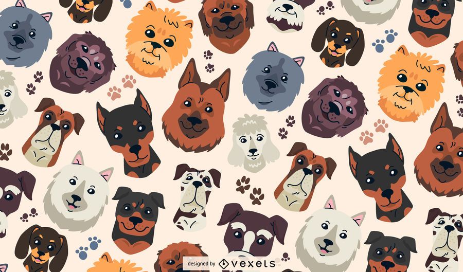 Dog heads pattern design Dog heads pattern design