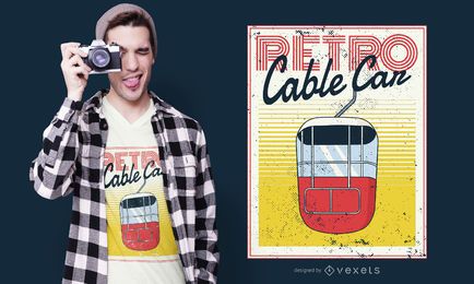 Diseño retro de la camiseta del teleférico Diseño retro de la camiseta del teleférico