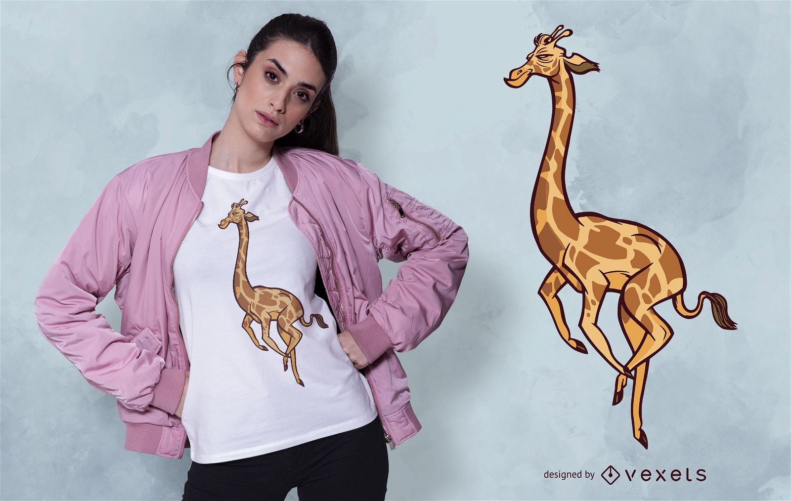 Design de camisetas de girafa em execu??o