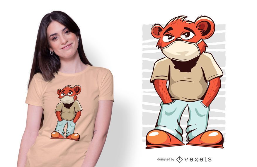Diseño de camiseta Bear Face Mask Diseño de camiseta Bear Face Mask