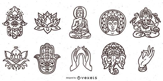 Hinduism Elements Stroke Pack
