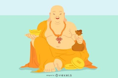 ilustração de Buda sorridente