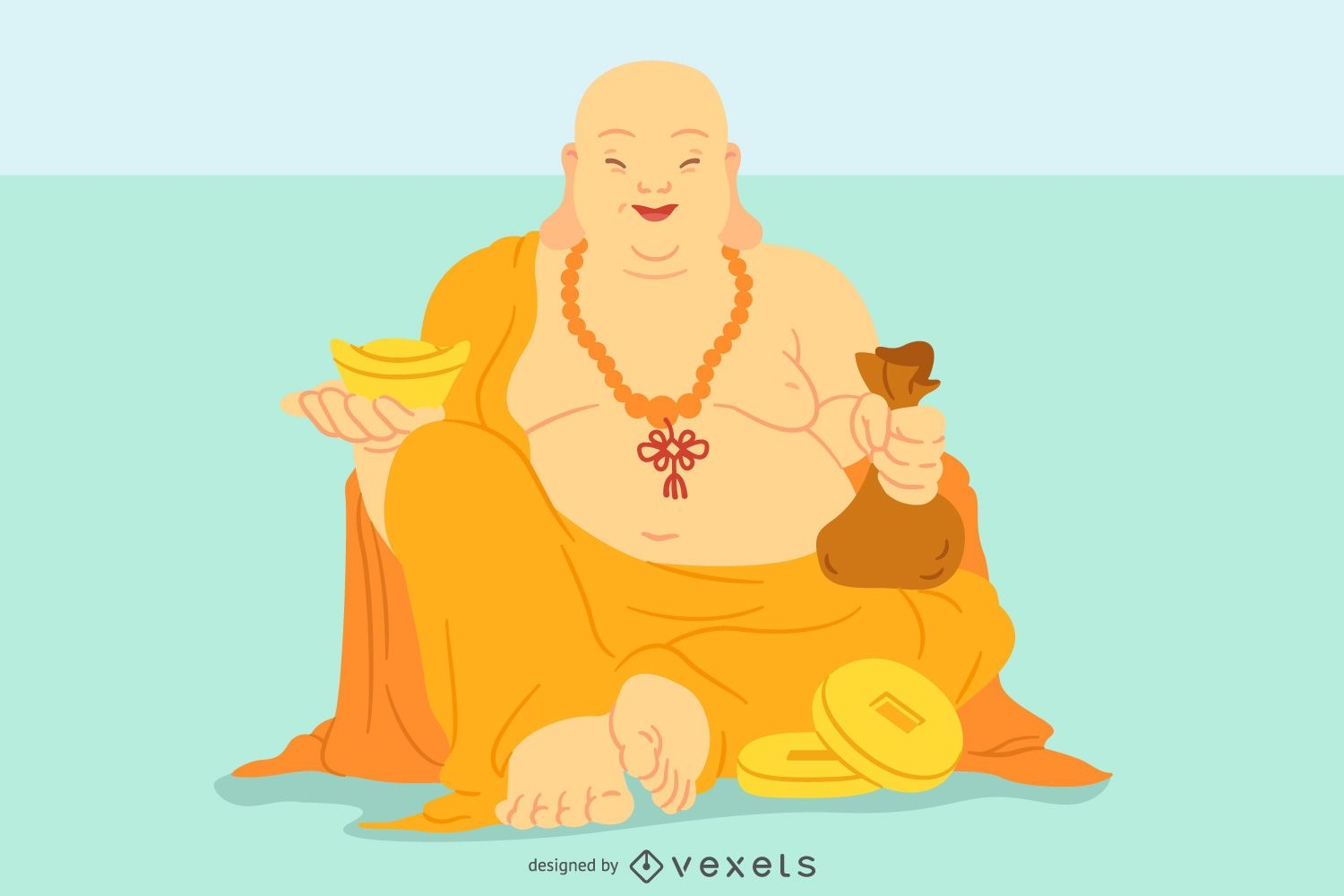 smiling buddha illustration 