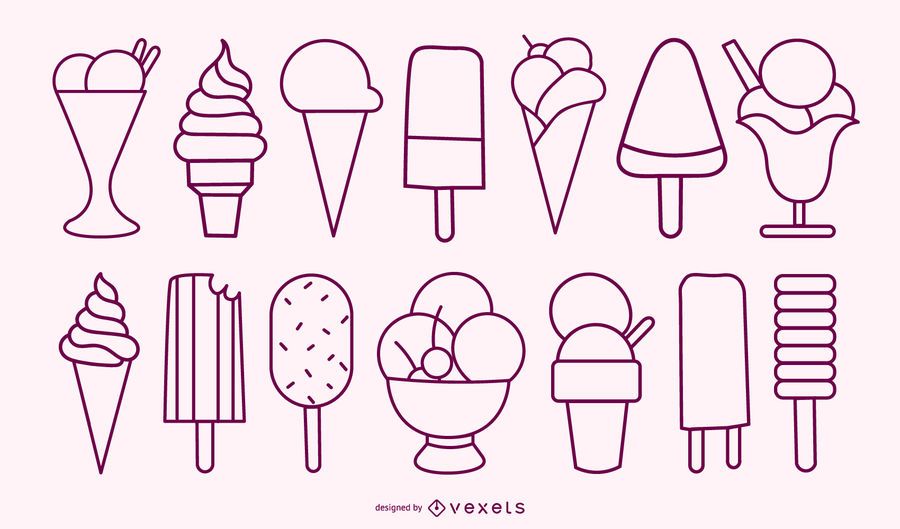 ice cream stroke set ice cream stroke set