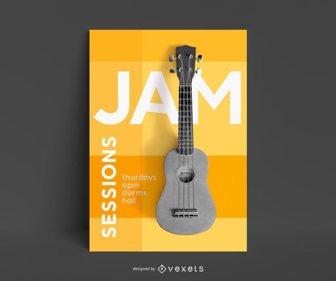 Guitar lessons poster template Guitar lessons poster template