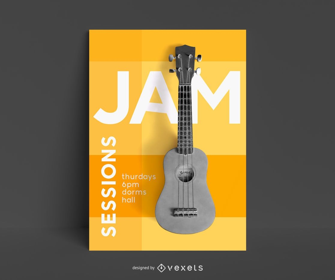 Guitar lessons poster template