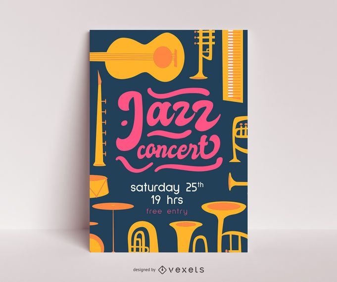 Jazz Konzert Poster Vorlage Vektor Download