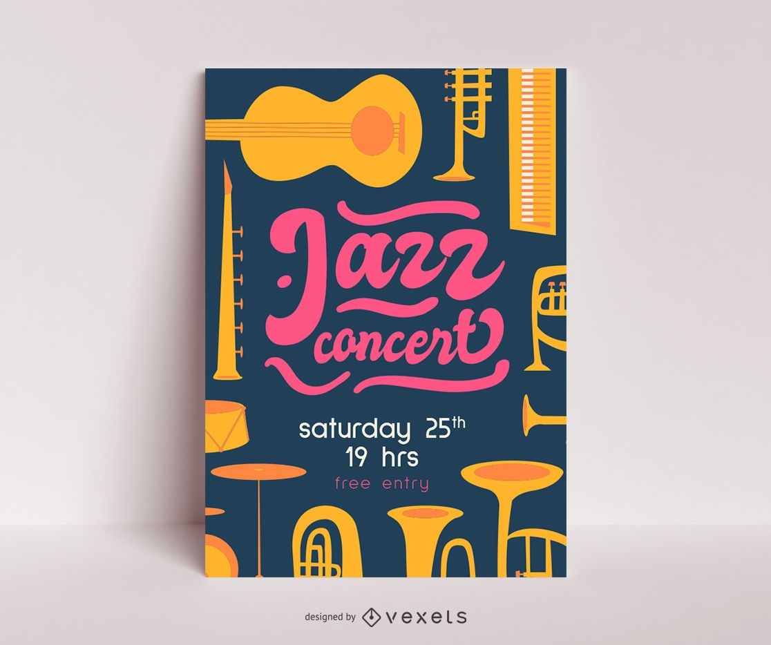 Jazz concert poster template