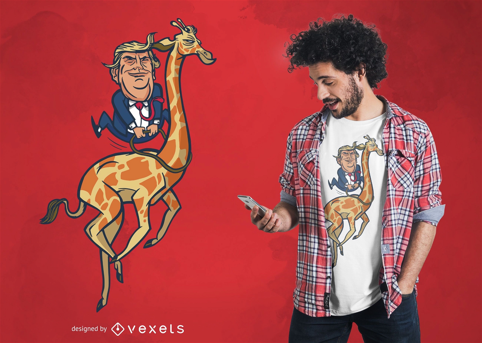 Diseño de camiseta Trump Giraffe