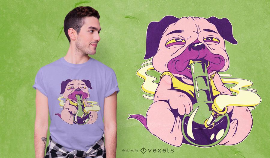 Pug Bong T-shirt Design Pug Bong T-shirt Design