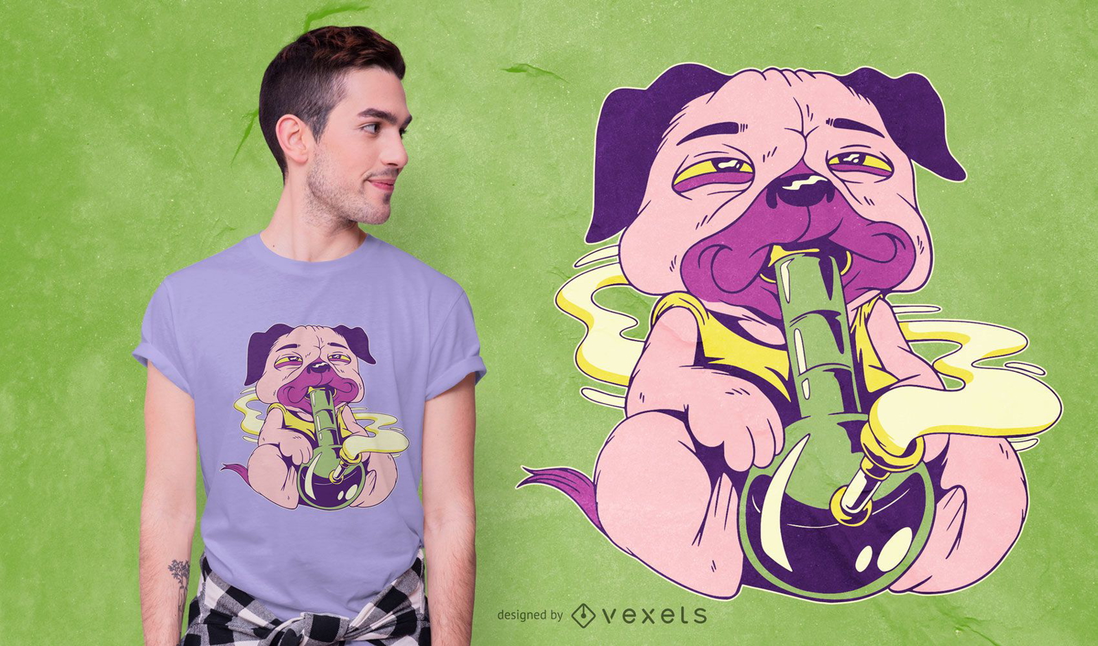 Design de camisetas do Pug Bong