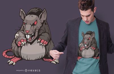 Design de t-shirt irritado escuro do rato Design de t-shirt irritado escuro do rato