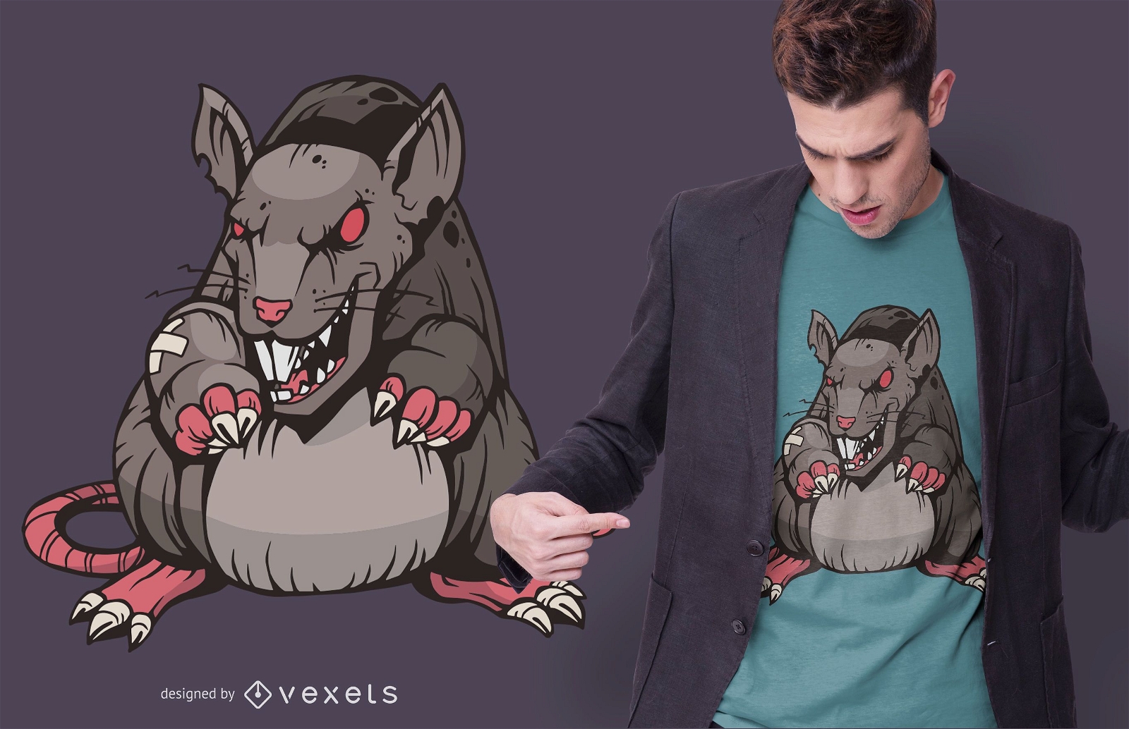 Design de camiseta Dark Angry Rat