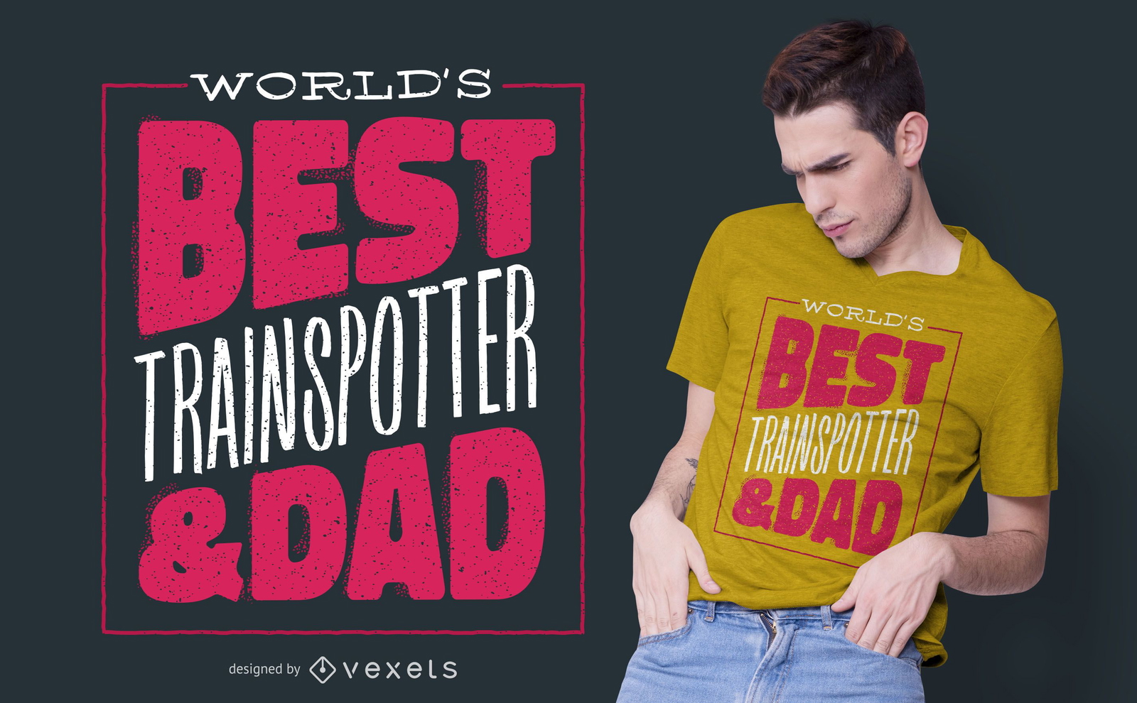 Best Trainspotter Dad T-shirt Design