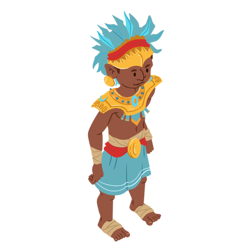 Aztec man headdress isometric PNG Design