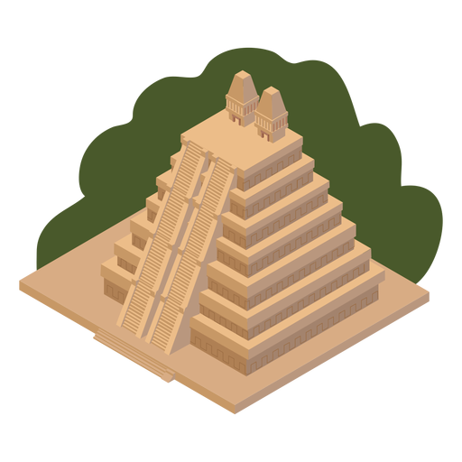 Aztekisches Pyramidengr?n isometrisch PNG-Design