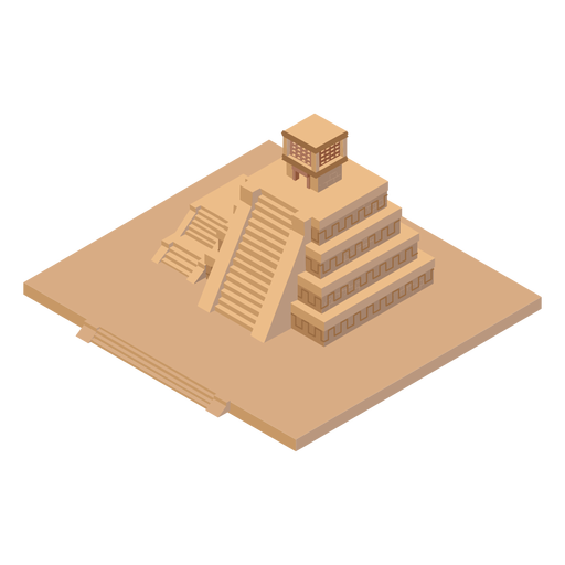 Pirâmide asteca isométrica Desenho PNG