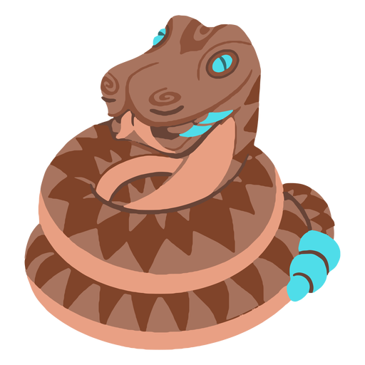 Aztec rattlesnake isometric PNG Design