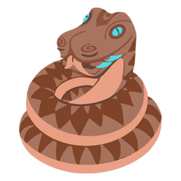 Cobra asteca isométrica Desenho PNG