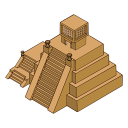 Aztekischer Tempel isometrisch PNG-Design Transparent PNG
