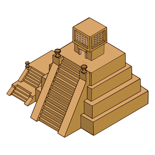 Templo asteca isométrico Desenho PNG