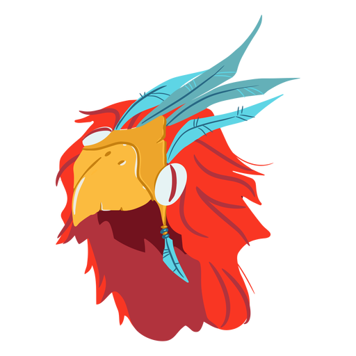 Isométrico pássaro com capacete de guerra asteca Desenho PNG