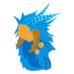 Aztec war helmet feathers isometric PNG Design