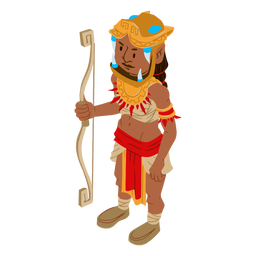 Aztekischer Krieger Bogen Pfeil isometrisch PNG-Design