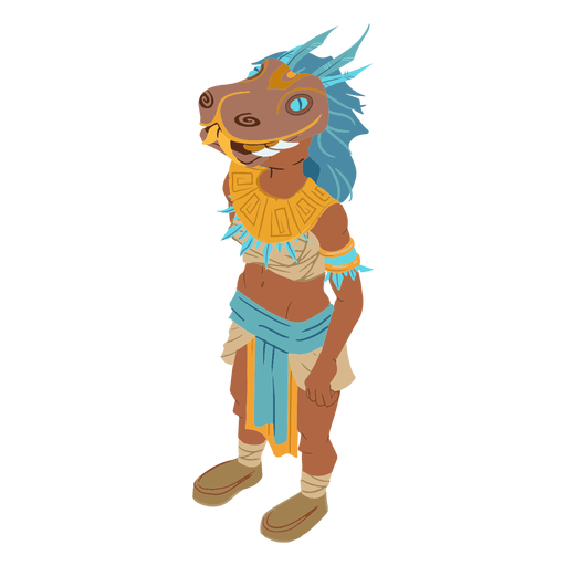 Aztec woman masked isometric PNG Design