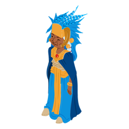 Isométrica de color antiguo mujer azteca Diseño PNG