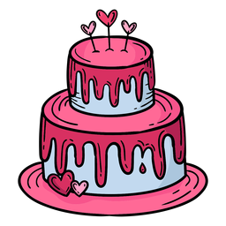 Dibujado a mano doodle san valentín pastel Diseño PNG