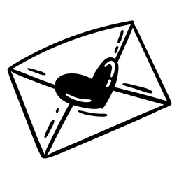 Doodle trazo de sobre de San Valentín Diseño PNG