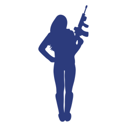 Silhueta de rifle feminino Transparent PNG