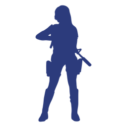 Girl rifle front silhouette PNG Design