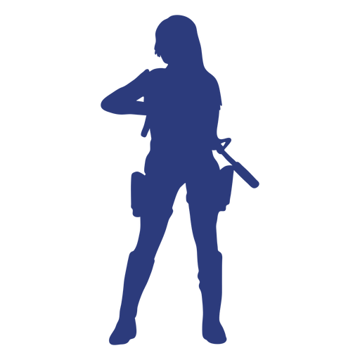 Girl rifle front silhouette PNG Design