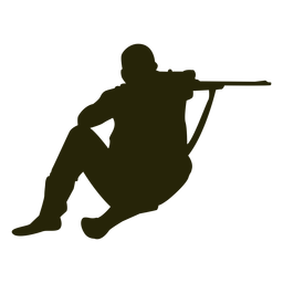 Hunter gun front aiming silhouette PNG Design