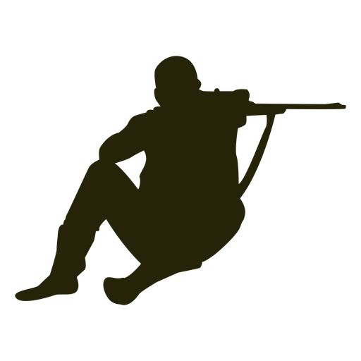 Hunter gun front aiming silhouette PNG Design