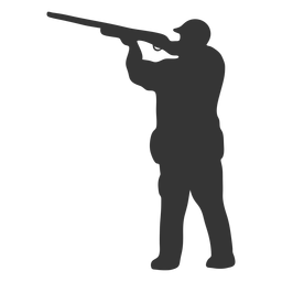Hunter gun left facing aiming silhouette