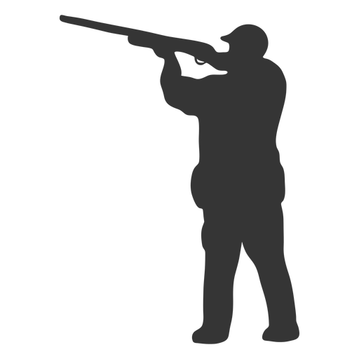 Pistola de cazador hacia la izquierda apuntando silueta Diseño PNG
