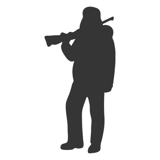 Hunter gun left facing resting silhouette