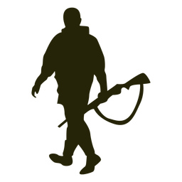 Arma de caça à esquerda voltada para a silhueta ambulante Desenho PNG