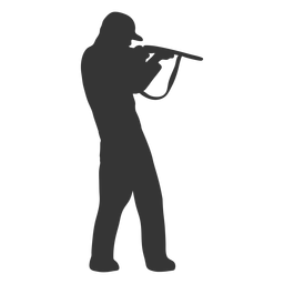 Hunter Gun Right Facing Aiming Silhouette PNG & SVG Design For T-Shirts