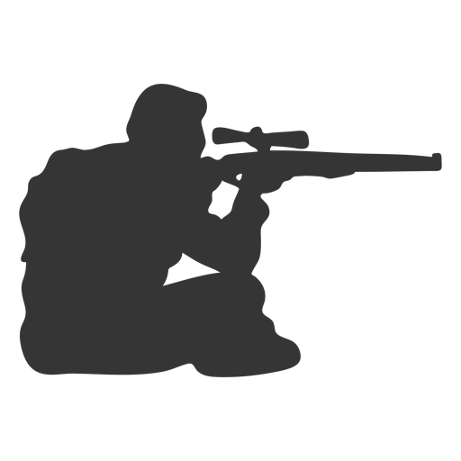 Hunter gun aiming silhouette PNG Design