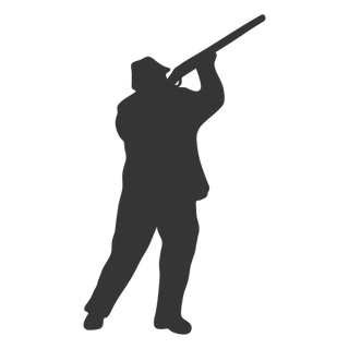 HUNTING SILHOUETTE Decals (Decor) Man Shooting a Gun Silhouette