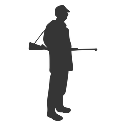 Hunter gun right facing ease silhouette PNG Design