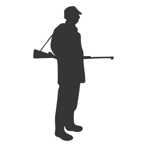 Hunter gun right facing ease silhouette