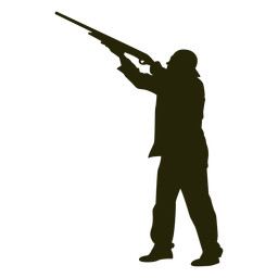 Escopeta de cazador hacia la izquierda apuntando al cielo Diseño PNG