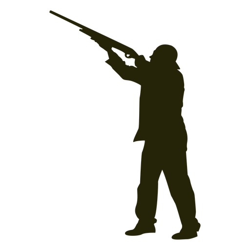 Hunter shotgun left facing aiming sky PNG Design