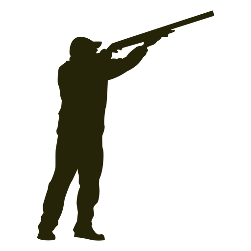 Hunter shotgun right facing aiming sky PNG Design